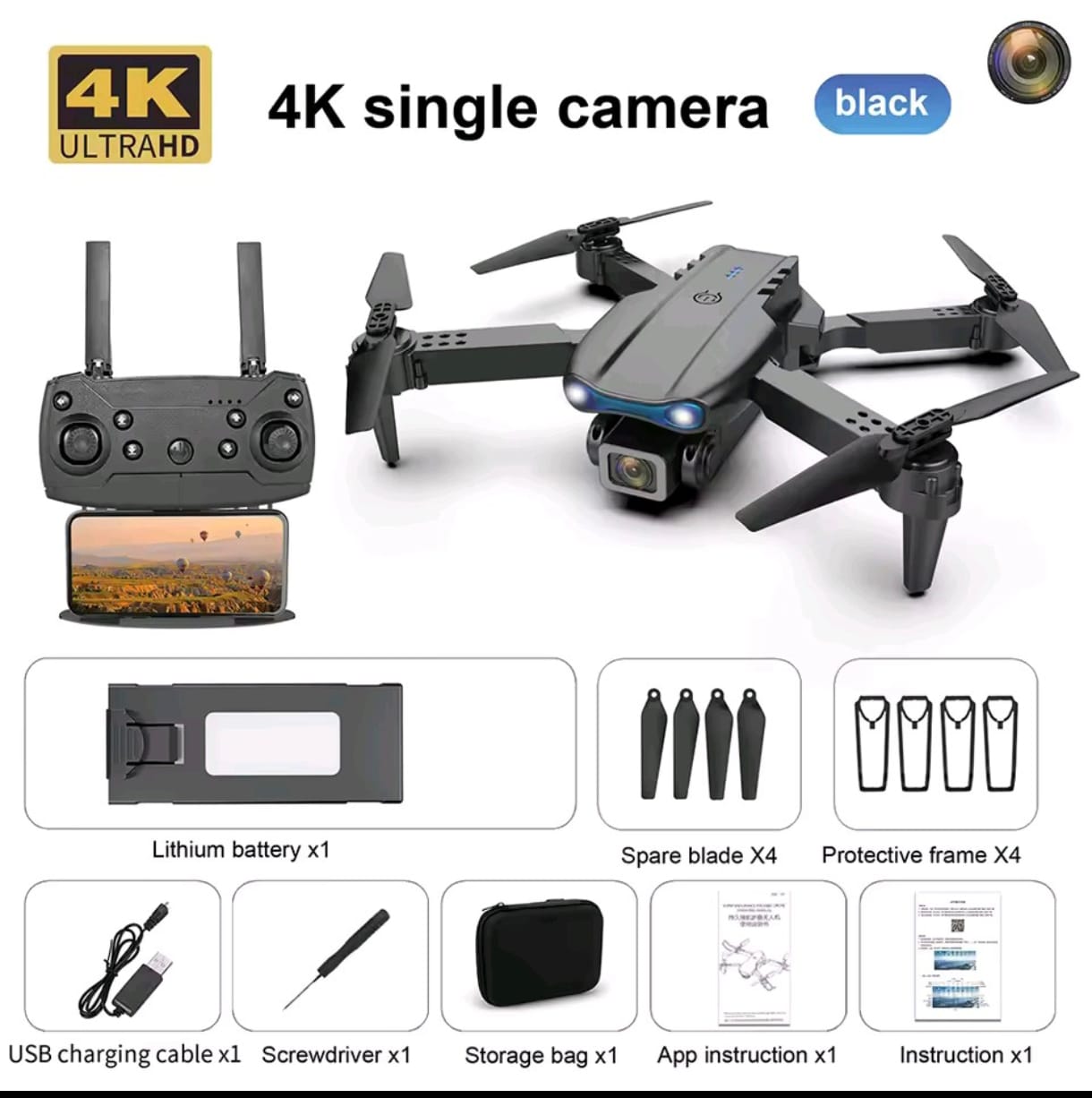 Drone Professionnel E88 4K Ultra HD