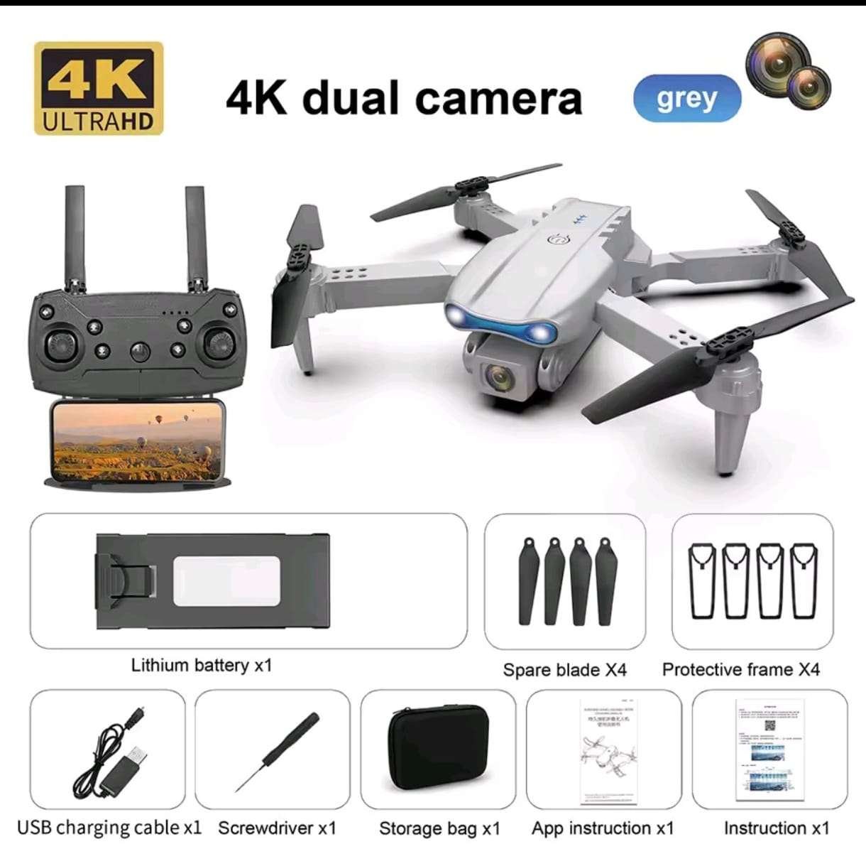 Drone Professionnel E88 4K Ultra HD