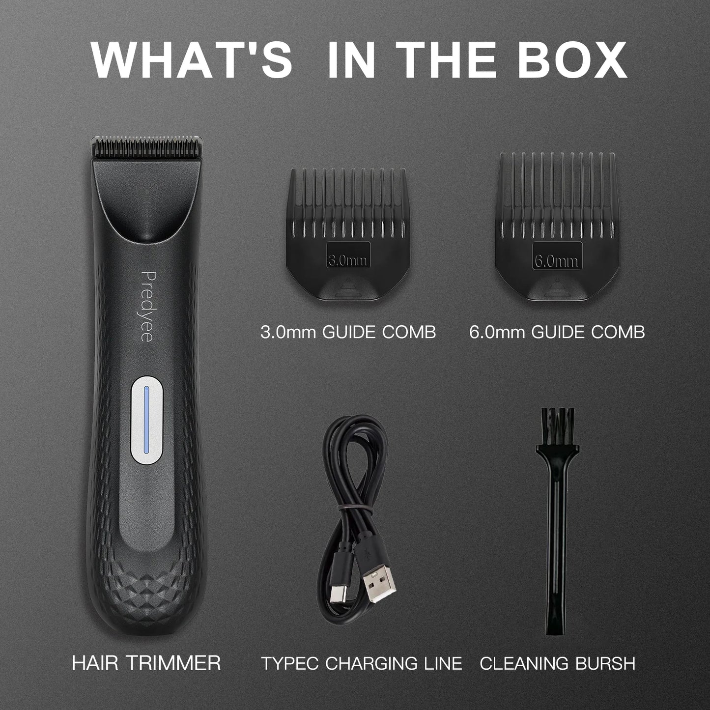 Tondeuse électrique pour poils d'aine des hommes : toiletteuse corporelle polyvalente et tondeuse pubienne étanche avec lame en céramique remplaçable