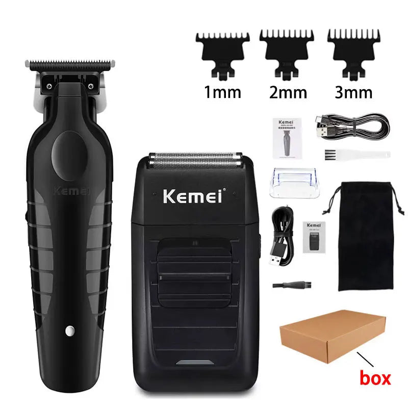 Kemei KM-2296 KM-2299 KM-1102 Kit de tondeuse à cheveux rasoir électrique pour hommes tondeuse à cheveux Machine de coupe de cheveux professionnelle