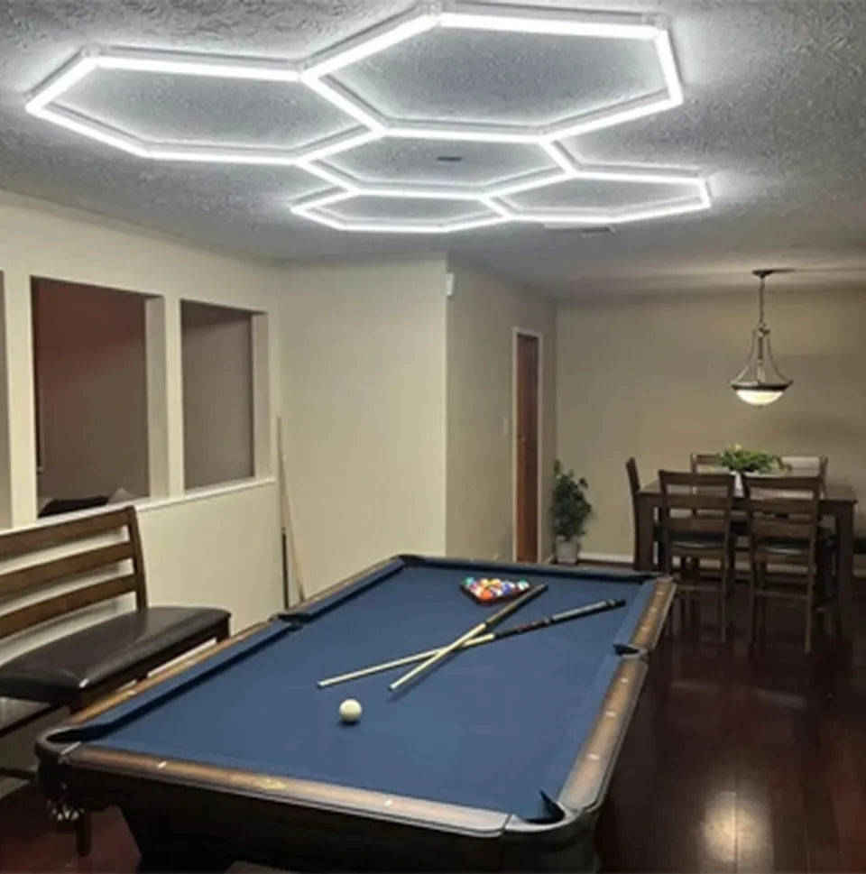 Hexagon LED lighting  Ceiling Light Honeycomb Tub for Garage Barbecue Shop Barbershop Gym Car Detailing Showroom 4S Workshop