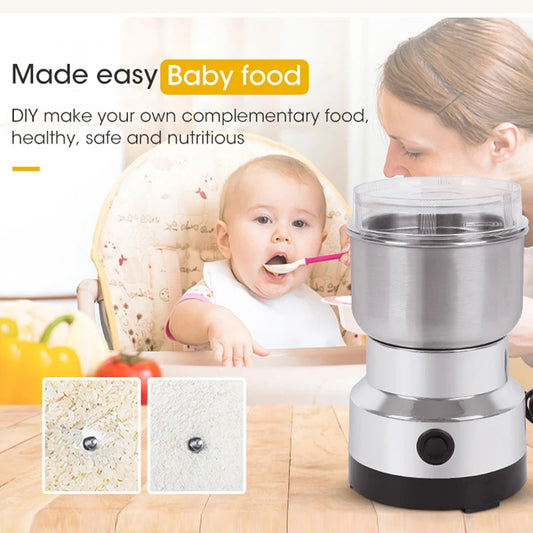 Mini broyeur électrique domestique, pulvérisateur d'aliments pour bébés ultrafins, moulin à café, moulin à épices, moulin à Mars, 300 °, 2/4 ml