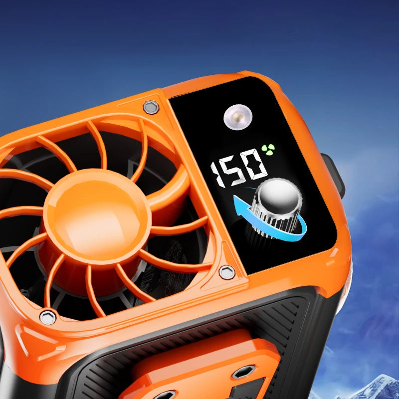 Mini ventilateur de taille à grande vitesse, ventilateur de cou suspendu USB sans lame, ventilateur d'affichage numérique d'éclairage de puissance mobile multifonctionnel extérieur