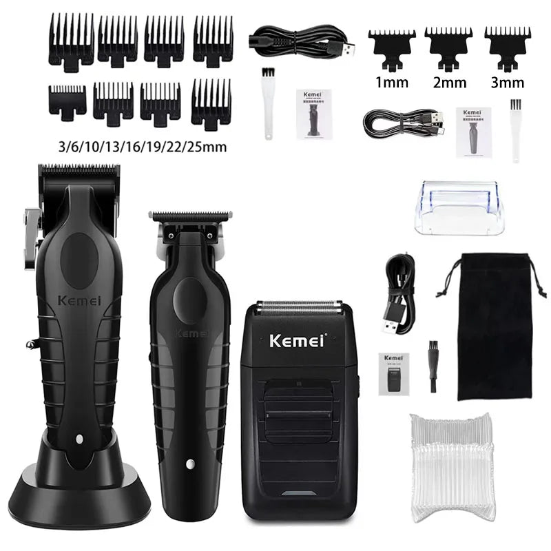 Kemei KM-2296 KM-2299 KM-1102 Kit de tondeuse à cheveux rasoir électrique pour hommes tondeuse à cheveux Machine de coupe de cheveux professionnelle