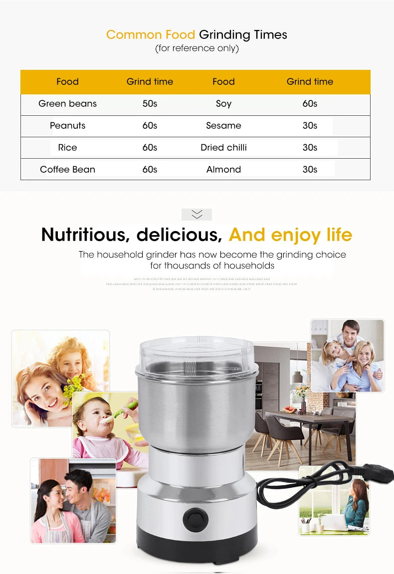 Mini broyeur électrique domestique, pulvérisateur d'aliments pour bébés ultrafins, moulin à café, moulin à épices, moulin à Mars, 300 °, 2/4 ml