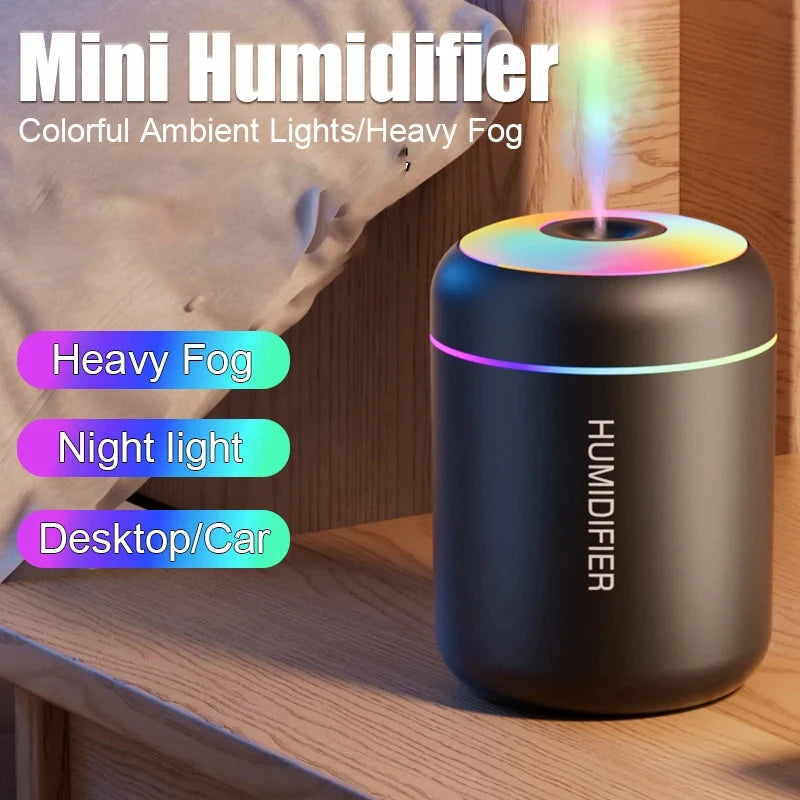 Mini humidificateur d'air diffuseur d'arôme Usb 180ml, purificateur d'huile essentielle, pulvérisateur de brume fraîche, voiture, maison, chambre à coucher, LED, humidificateur de bureau