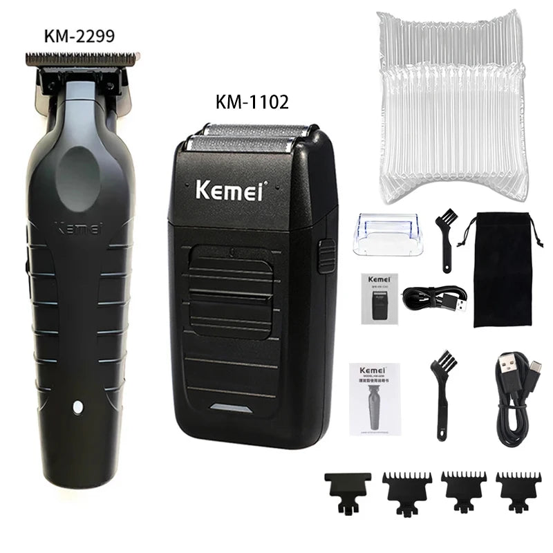 Kemei KM-2296 KM-2299 KM-1102 Kit de tondeuse à cheveux rasoir électrique pour hommes tondeuse à cheveux Machine de coupe de cheveux professionnelle