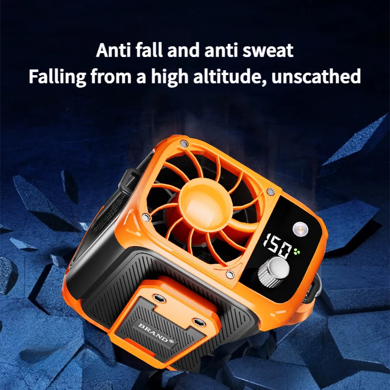 Mini ventilateur de taille à grande vitesse, ventilateur de cou suspendu USB sans lame, ventilateur d'affichage numérique d'éclairage de puissance mobile multifonctionnel extérieur