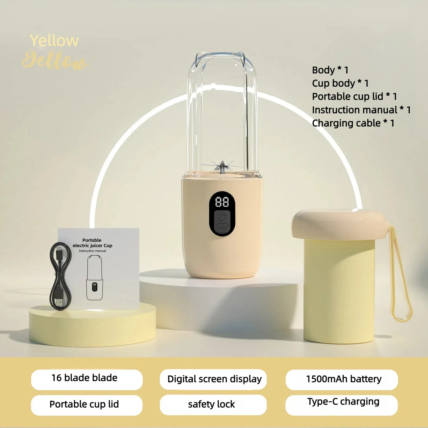 Mélangeur de fruits électrique portable Ju479, chargement USB, citron, orange, tasse de jus, SmUnvétérans wn ie, 2 tasses, 400ml