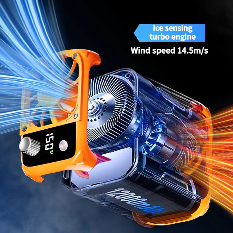 Mini ventilateur de taille à grande vitesse, ventilateur de cou suspendu USB sans lame, ventilateur d'affichage numérique d'éclairage de puissance mobile multifonctionnel extérieur