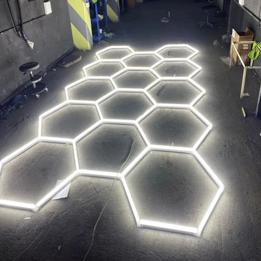 Hexagon LED lighting  Ceiling Light Honeycomb Tub for Garage Barbecue Shop Barbershop Gym Car Detailing Showroom 4S Workshop