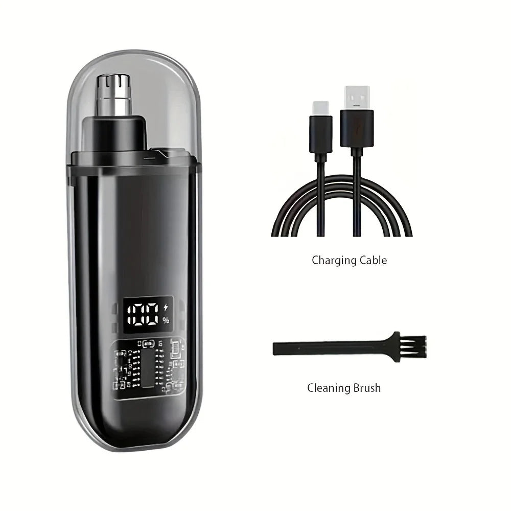 Convient aux hommes, tondeuse à cheveux électrique portable pour le nez et les oreilles avec chargement USB, mini design compact, charge rapide