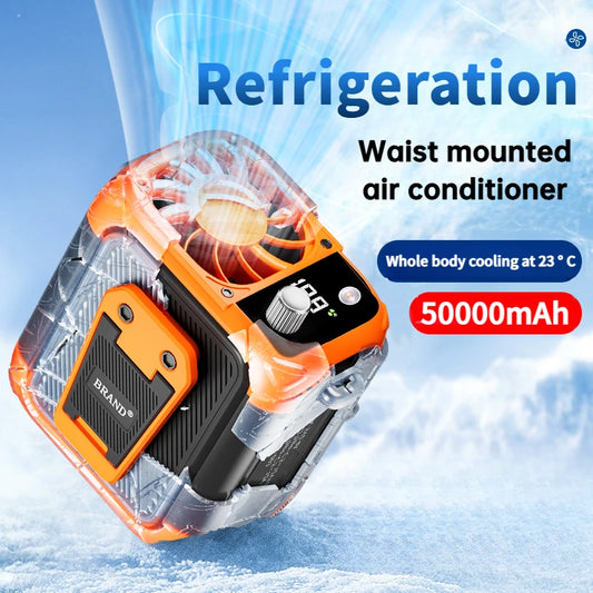 Mini ventilateur de taille à grande vitesse, ventilateur de cou suspendu USB sans lame, ventilateur d'affichage numérique d'éclairage de puissance mobile multifonctionnel extérieur