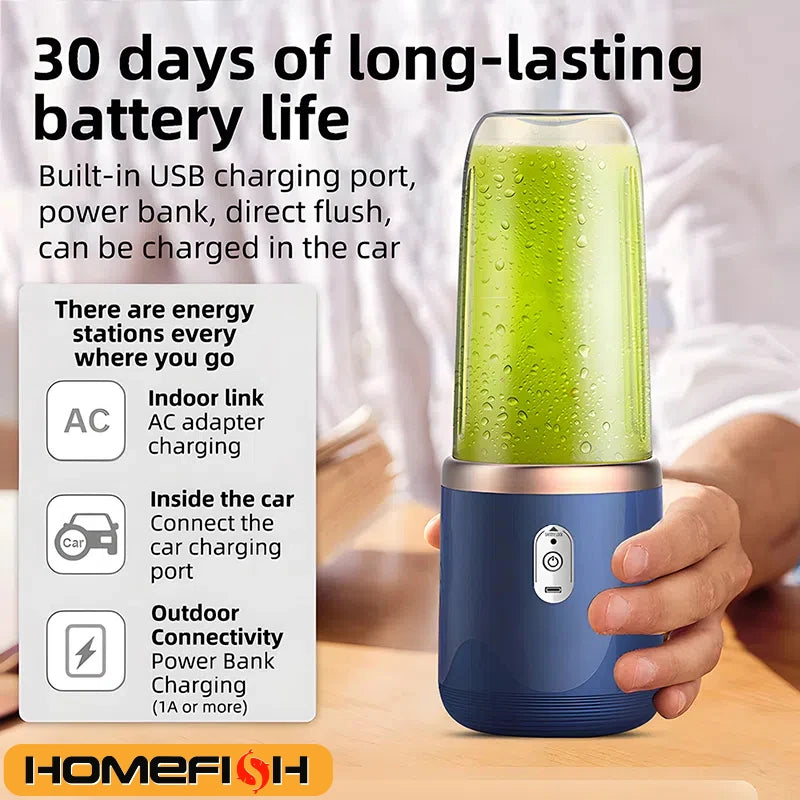 Mélangeur de fruits électrique portable Ju479, chargement USB, citron, orange, tasse de jus, SmUnvétérans wn ie, 2 tasses, 400ml